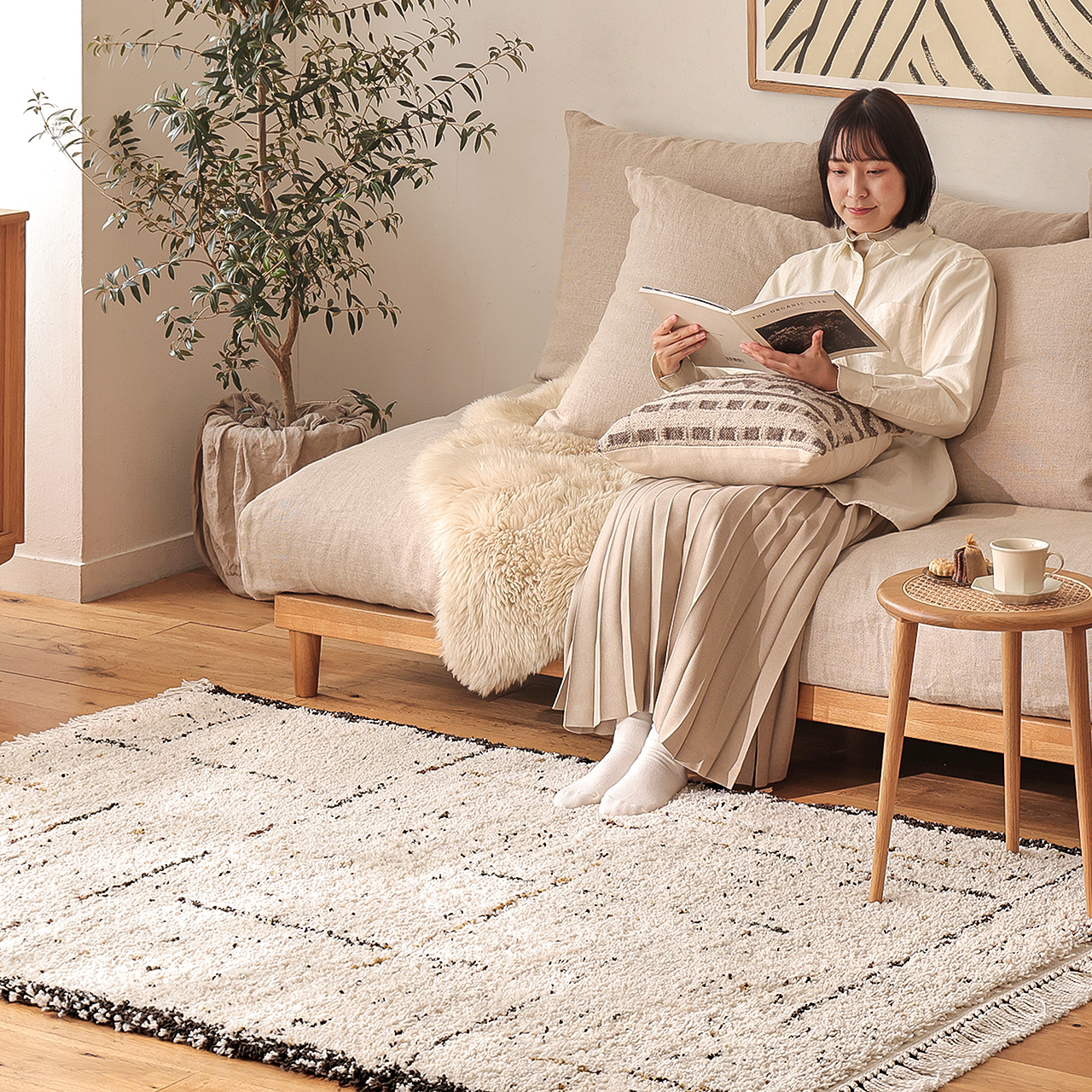 ラグマット BIANCA LINE-DOT 四角形タイプ ｜家具・インテリア通販 Re