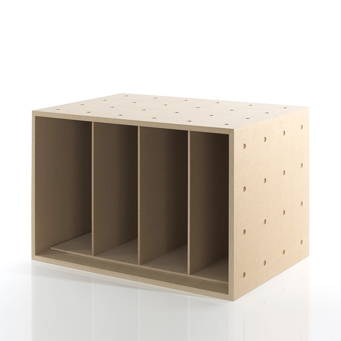 LPレコード収納ボックス 仕切り付き BLC-12-D2|マルゲリータのレコード収納