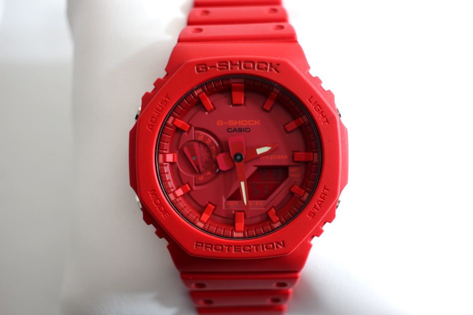 半田店 動作品 CASIO G-SHOCK レッド 赤 メンズ 腕時計 GA-2100