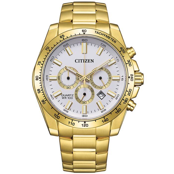 Citizen Quartz Sports Chronograph Gold Men's Watch AN8232-53A
