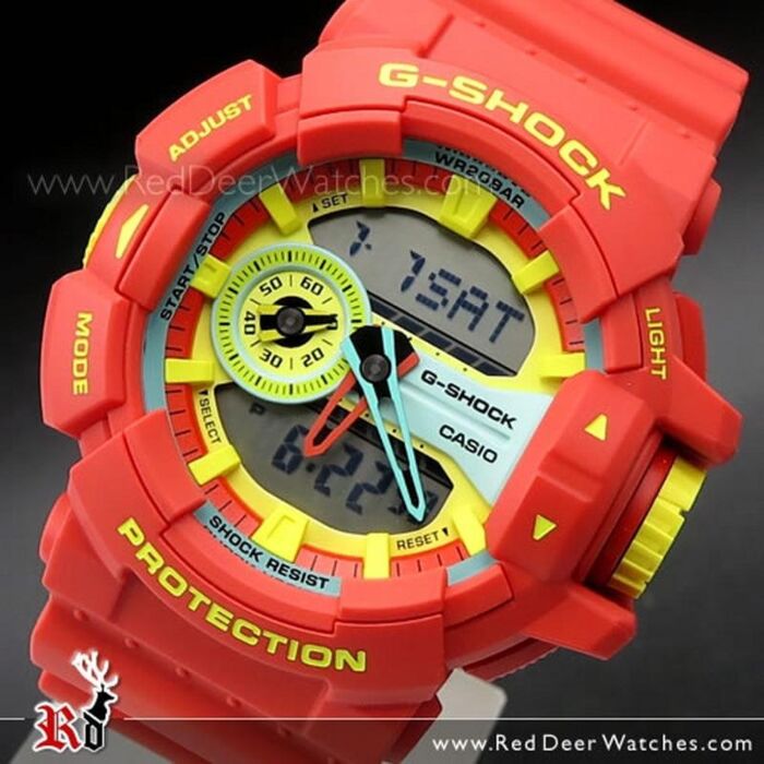 Casio G-Shock Breezy Rasta Color 200M Analog Digital Watch GA