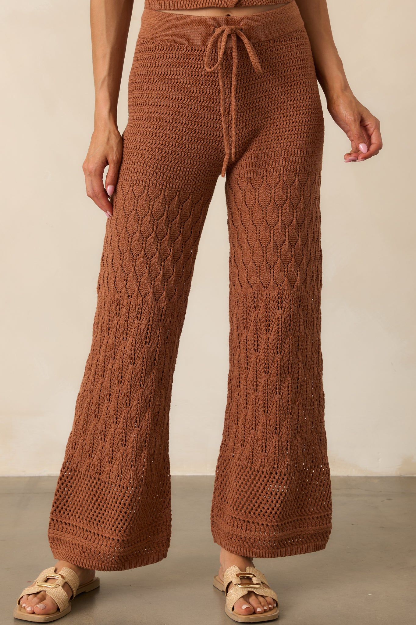 Z Supply Adia Crochet Pants In Brown | Red Dress