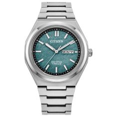 Men's Citizen Eco-Drive Zenshin Three-Hand Green Dial Super