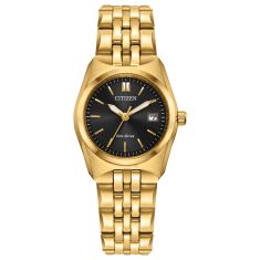 Citizen Corso Diamond Accent Black Dial Gold-Tone Stainless Steel