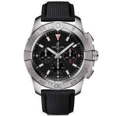 Breitling Avenger Automatic 42 Black Dial Leather Strap Watch