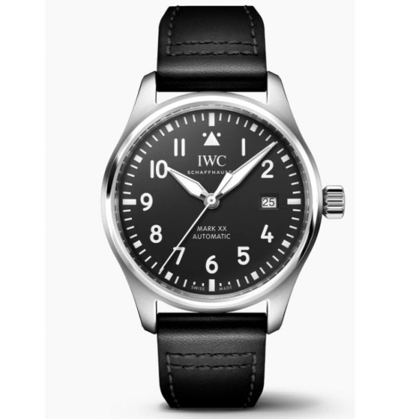 IWC Pilot's Watch Mark XX | Black Leather Strap | Black Dial