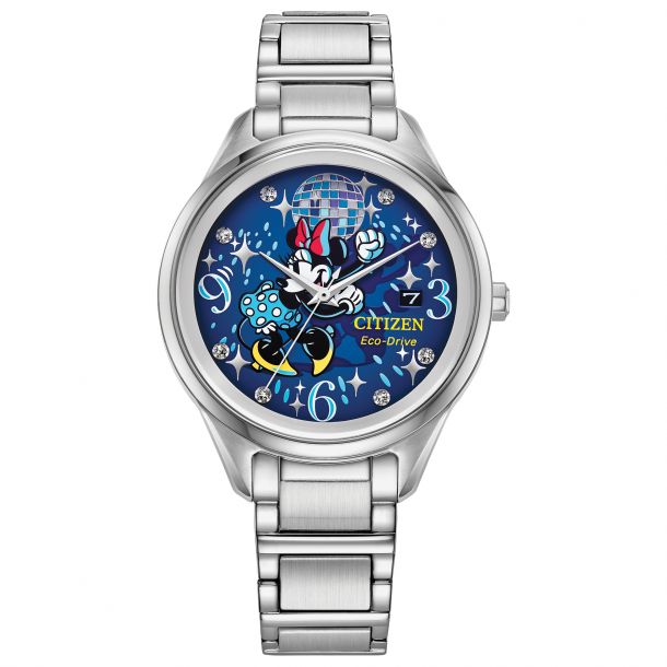 Citizen Eco-Drive Dancing Minnie Stainless Steel Bracelet Watch