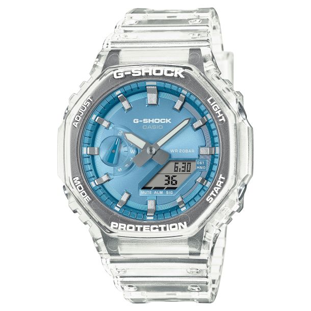 Casio G-Shock Analog-Digital Sky Blue Dial Translucent Resin Band