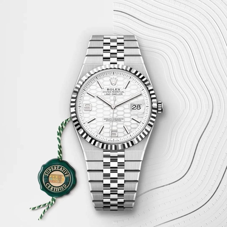 Rolex Land-Dweller 40 Oyster, 40 mm, Oystersteel and white gold