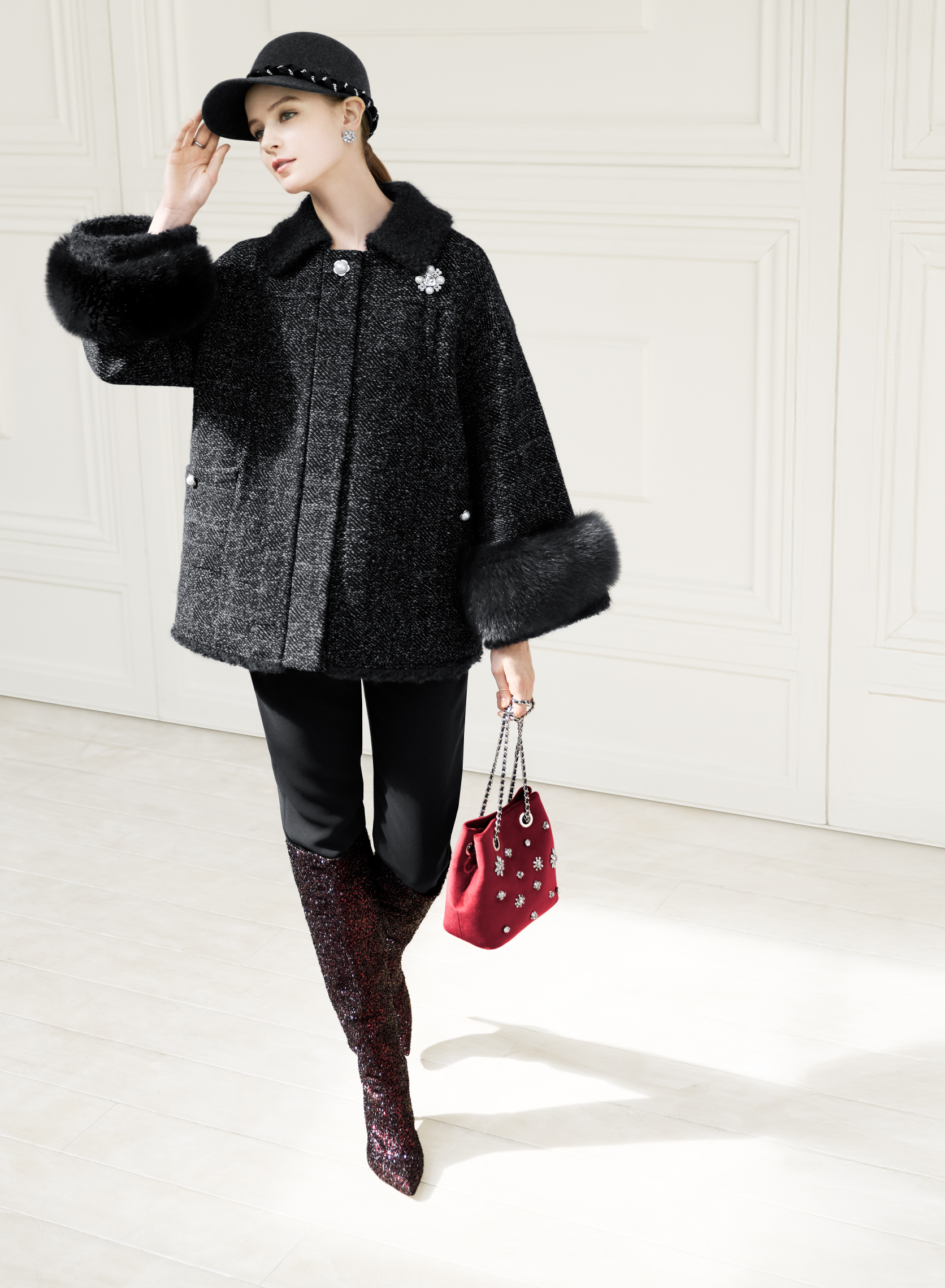 ルネ rene ツイード コート ワンピース ルネ Rene コート ギャザー