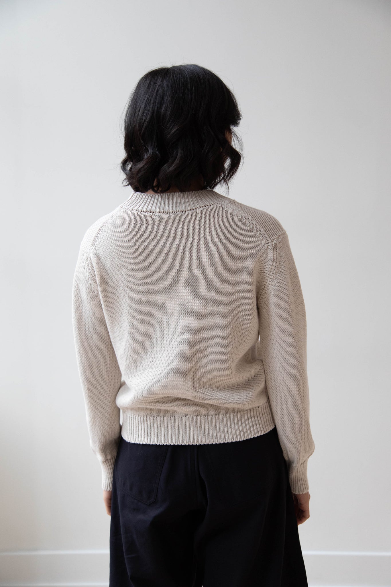 rennes — Margaret Howell | Chunky Crew Neck Jumper in Chalk