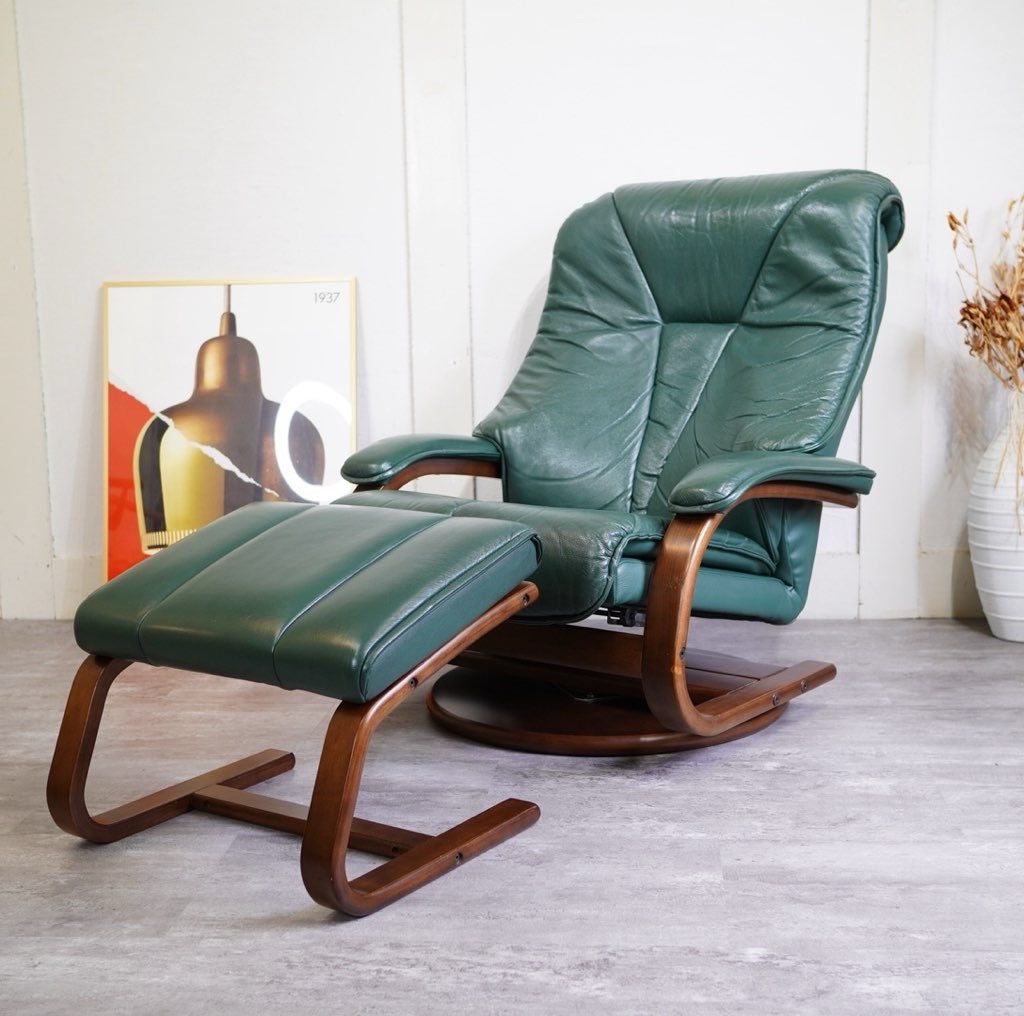 冨士ファニチア / FUJI FANITURE 本革 リクライニングソファ