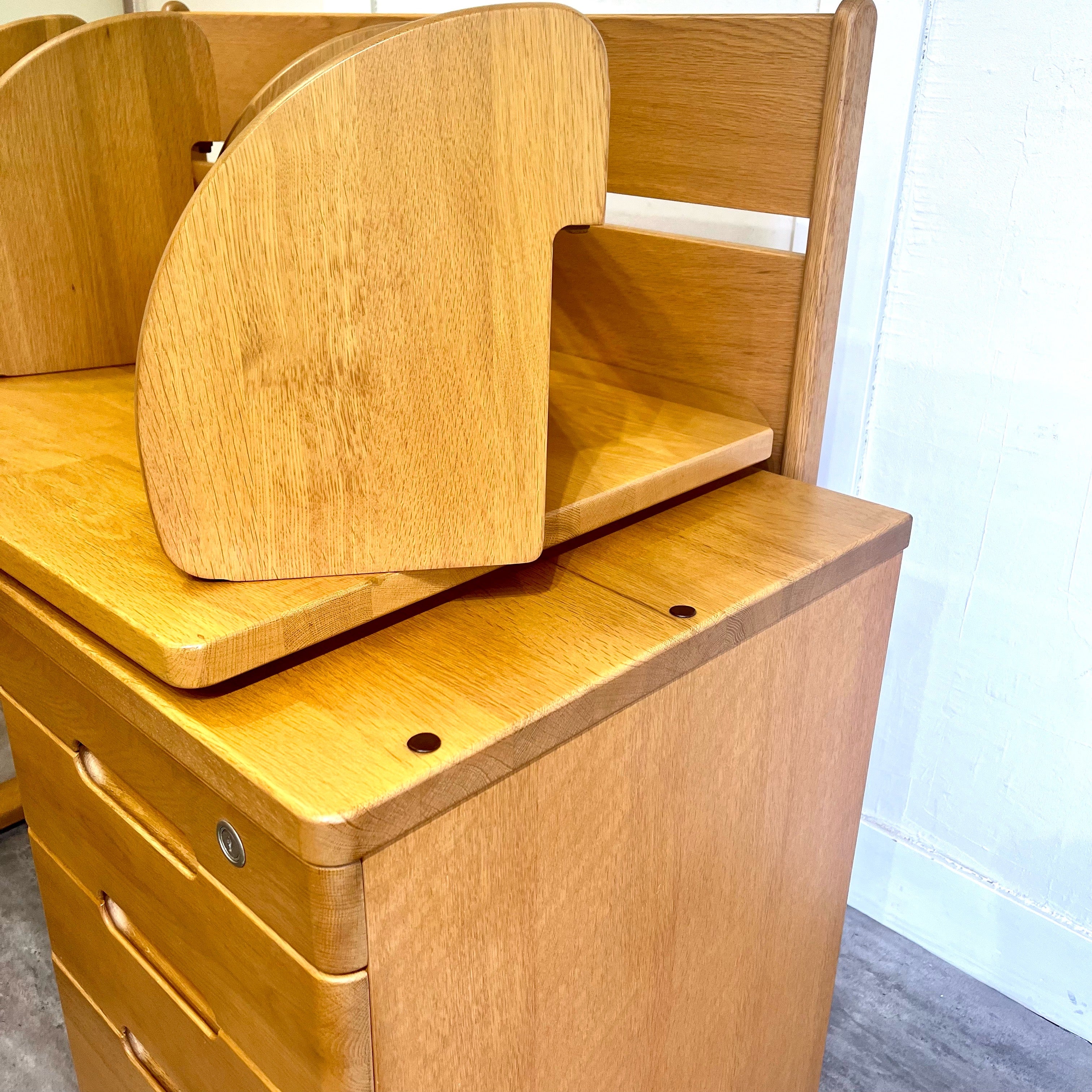 コスガ / KOSUGA 学習机 ナラ材 勉強机 デスク 小学生 組み換え ワゴン付き