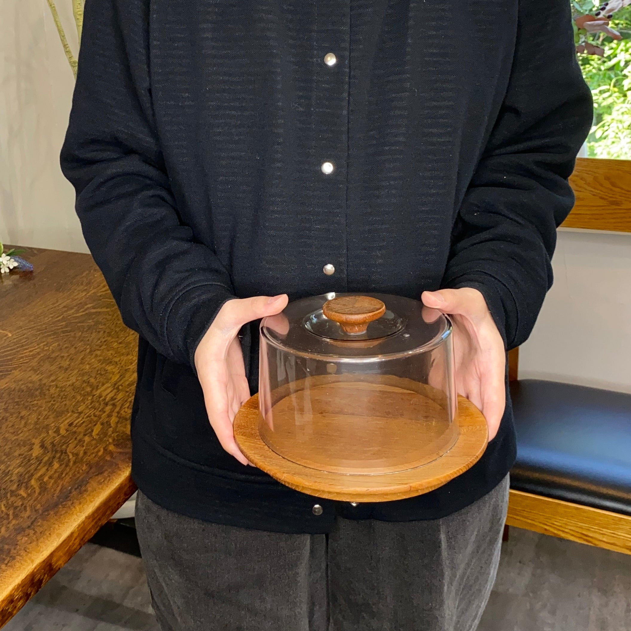 北欧ヴィンテージ チーズドームチーク材 デンマーク 60's 小物入れ