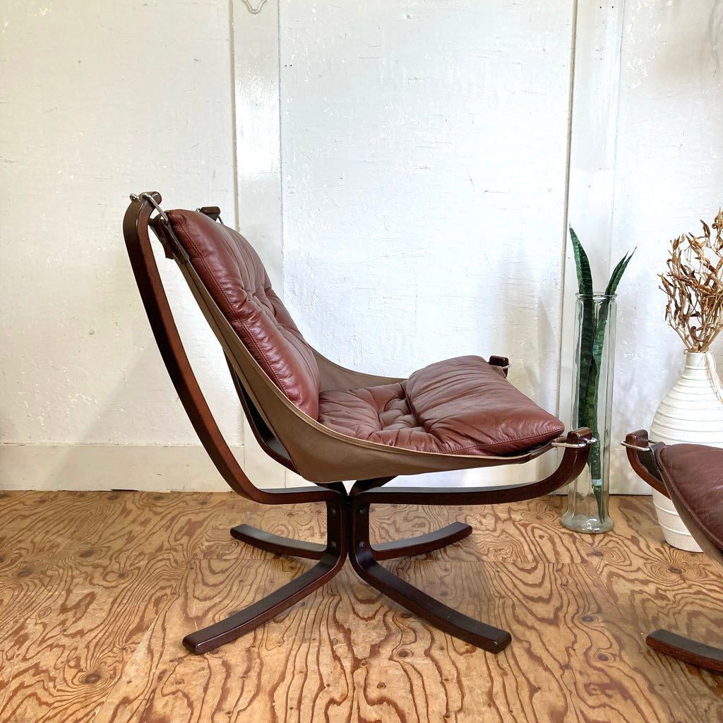 バットネ / Vatne ファルコンチェア 本革 北欧 ヴィンテージ 中古