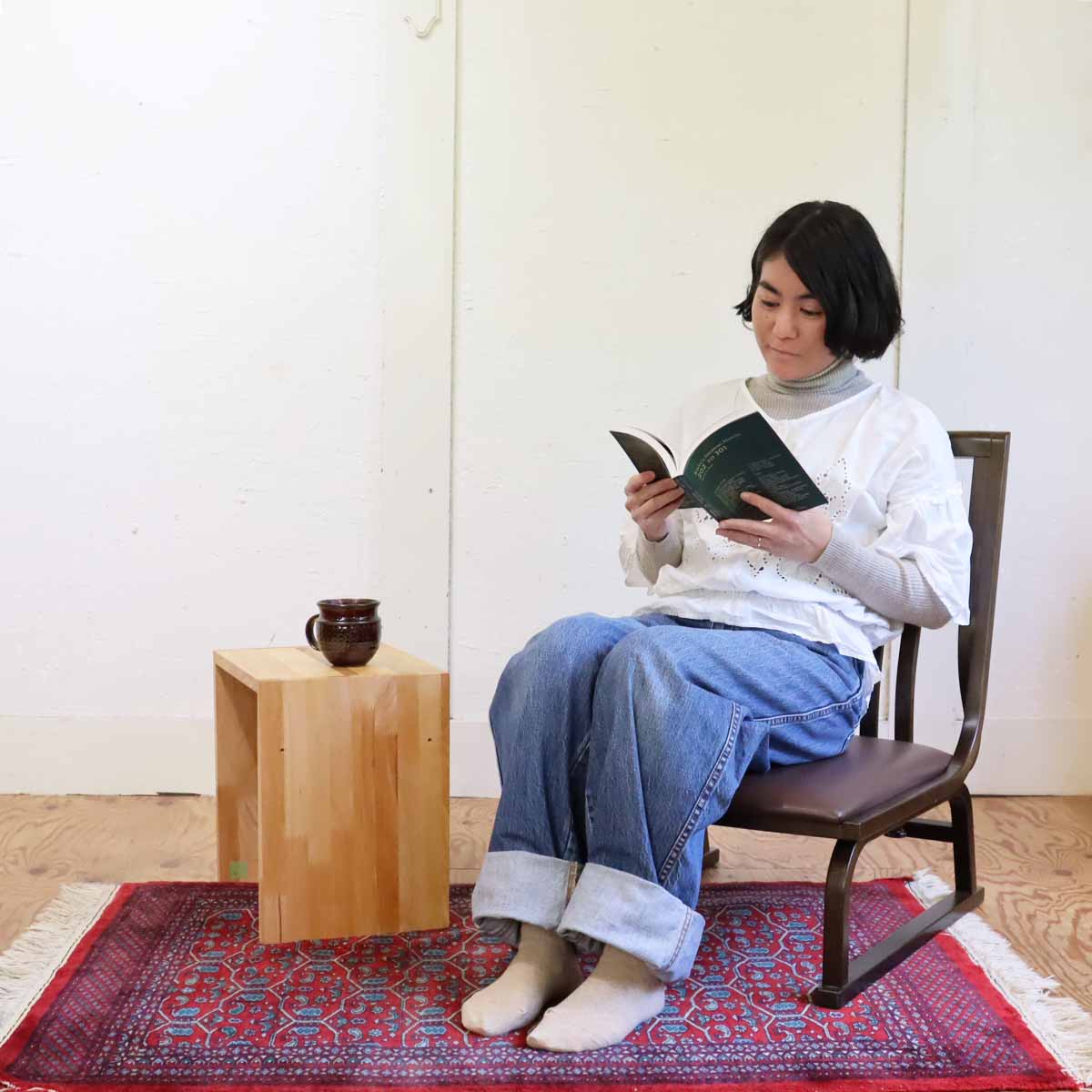 IDC大塚家具 秋田木工 高座椅子 2way 座椅子 93-H 【1】 中古