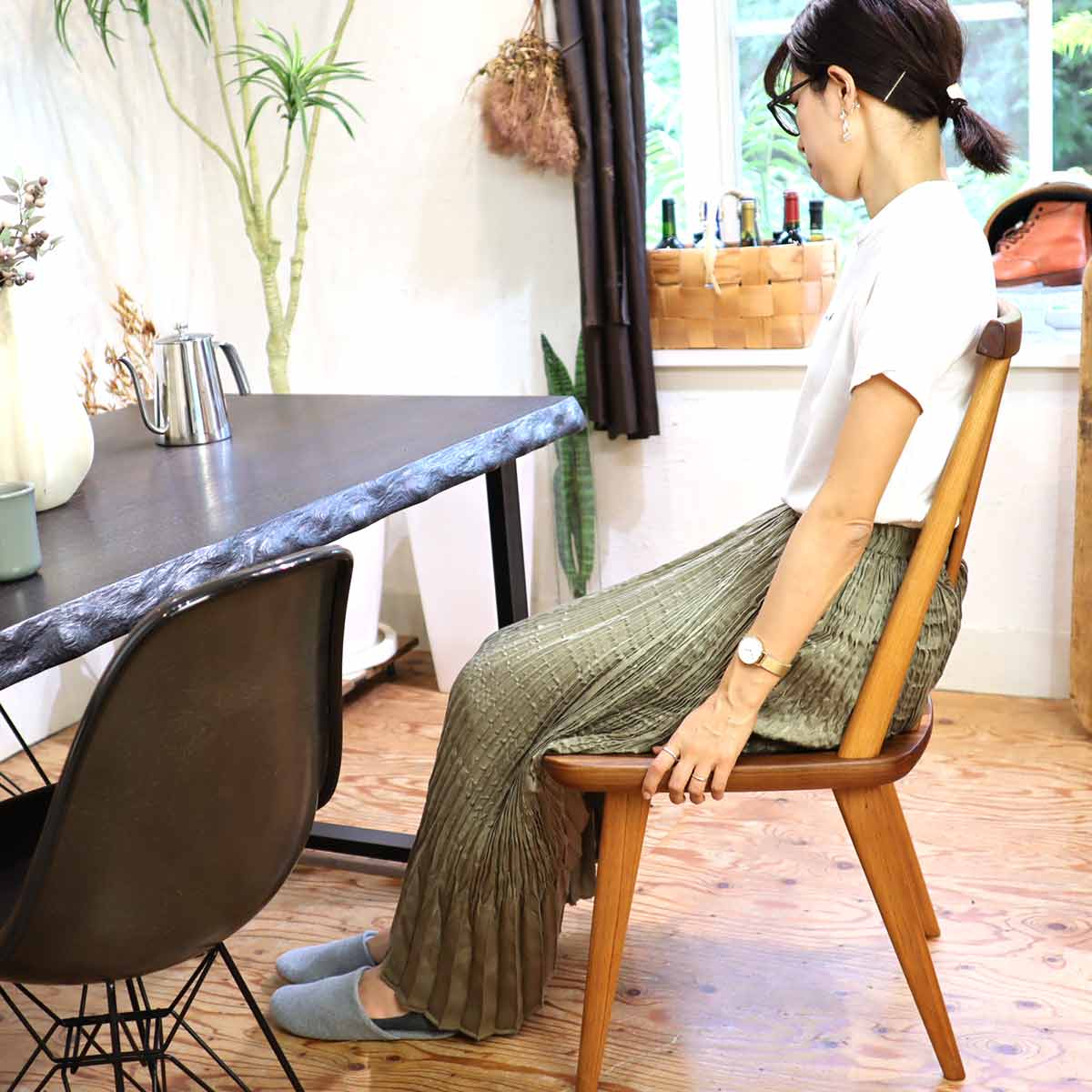 シラカワ ダイニングチェア 飛騨家具 ハイバックチェア ウォールナット