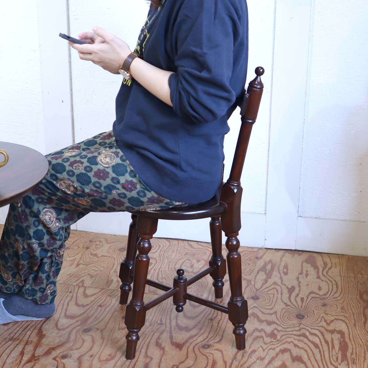 松本民芸家具 南京小椅子 スツール チェア 【2】 中古 民藝 小さい 木