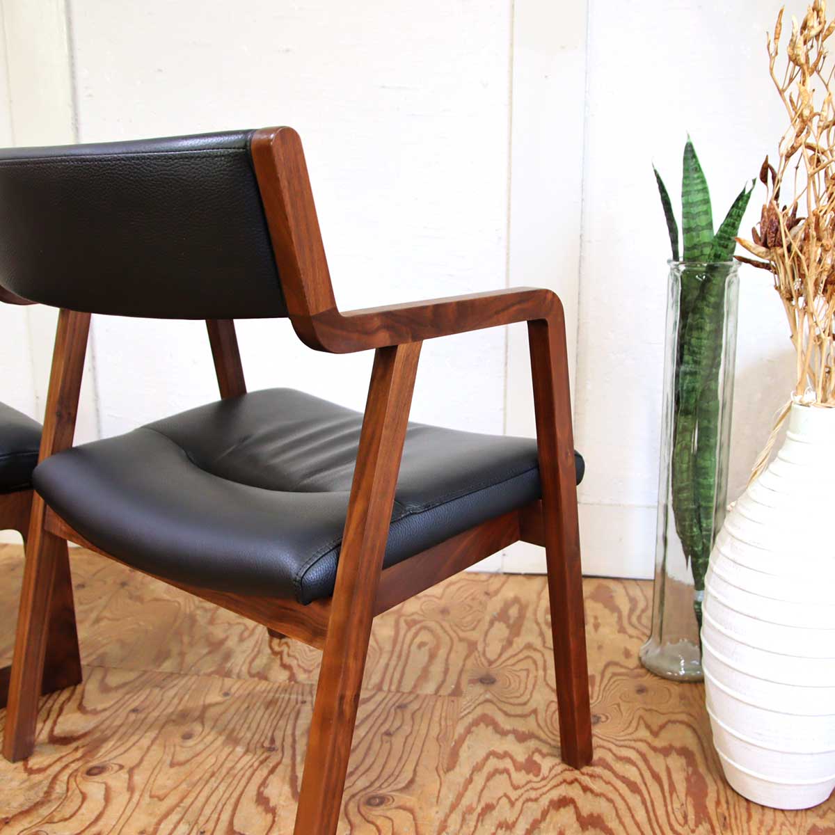 シギヤマ家具 岩倉榮利 ウォールナット 本革 イージーチェア シングル