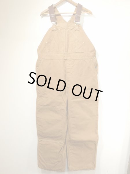 70s Carhartt DOUBLE KNEE BROWN DUCK OVERALL 46×30 DEAD STOCK ONE