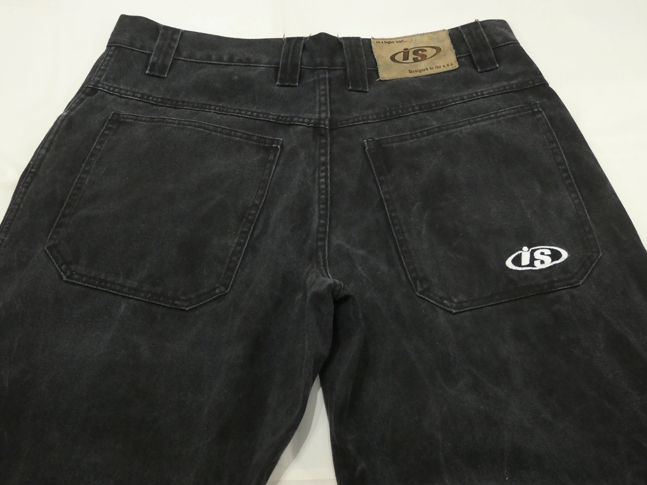 90s 00s Interstate IS WIDE LOOSE BAGGY BLACK DENIM PANTS - RICUR
