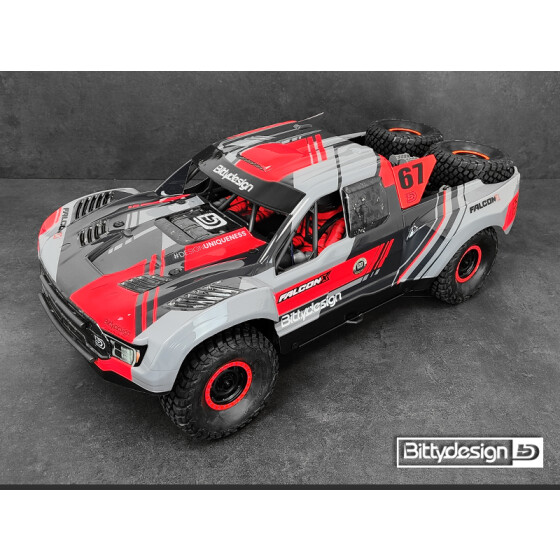 Bittydesign FALCON-X 1/7 clear body for TRAXXAS UDR, Pre-cut, 1.5