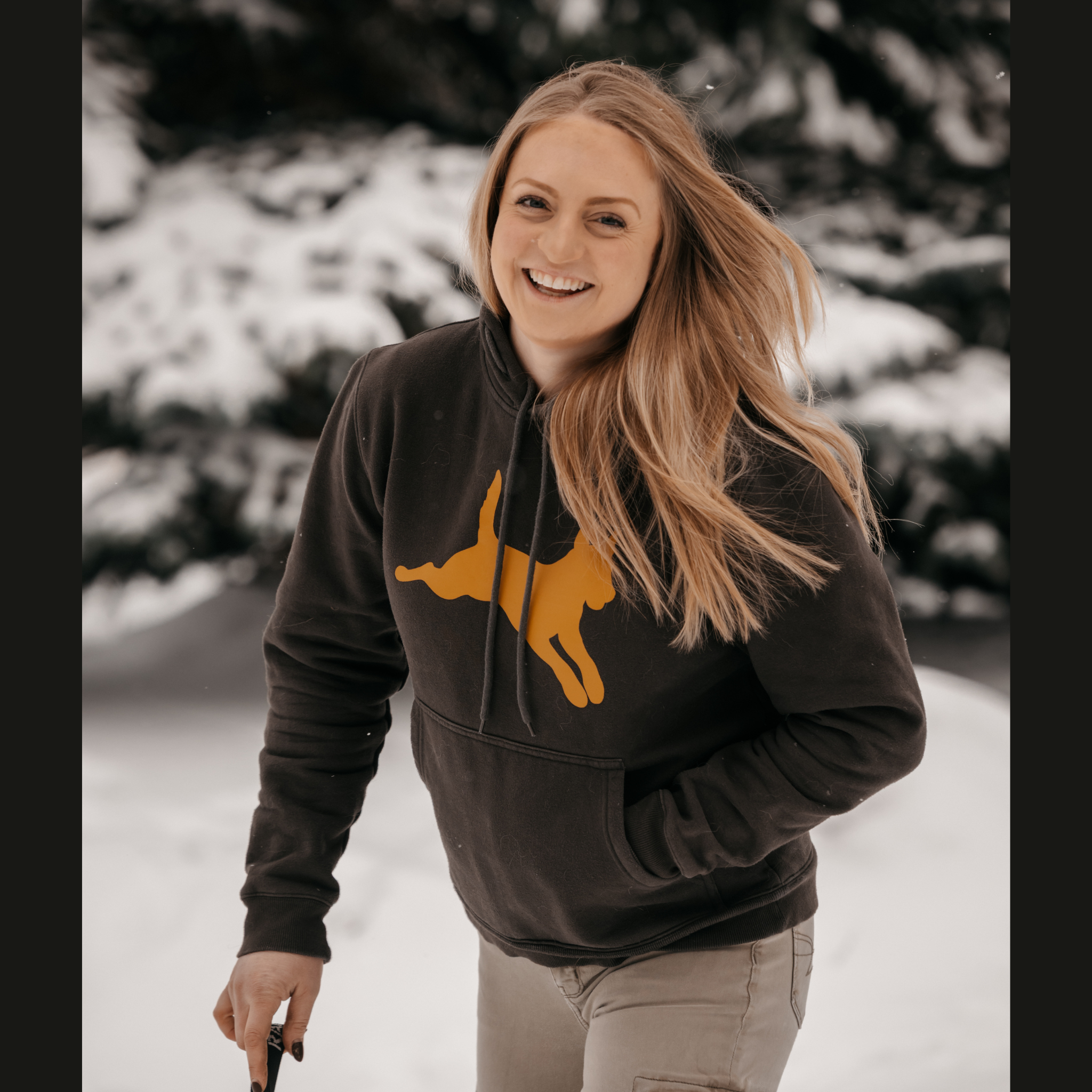 Ruffdog FOX Unisex Hoodie – Espresso with Gold Logo | Dog Trainer Hood