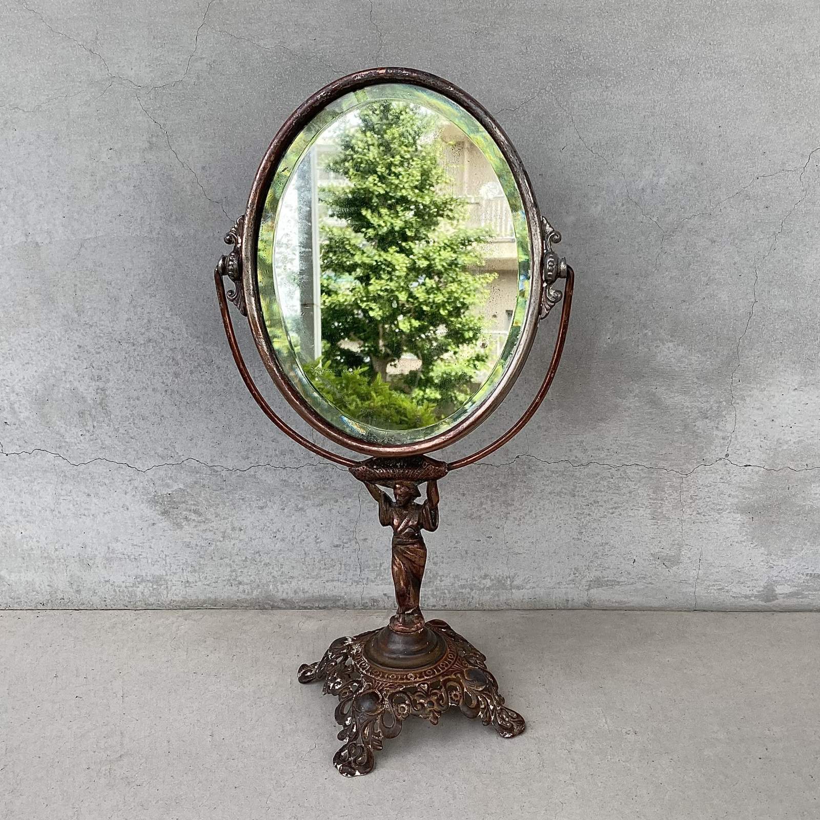 VINTAGE ANTIQUE STAND MIRROR GOLDEN MFG CO. ヴィンテージ