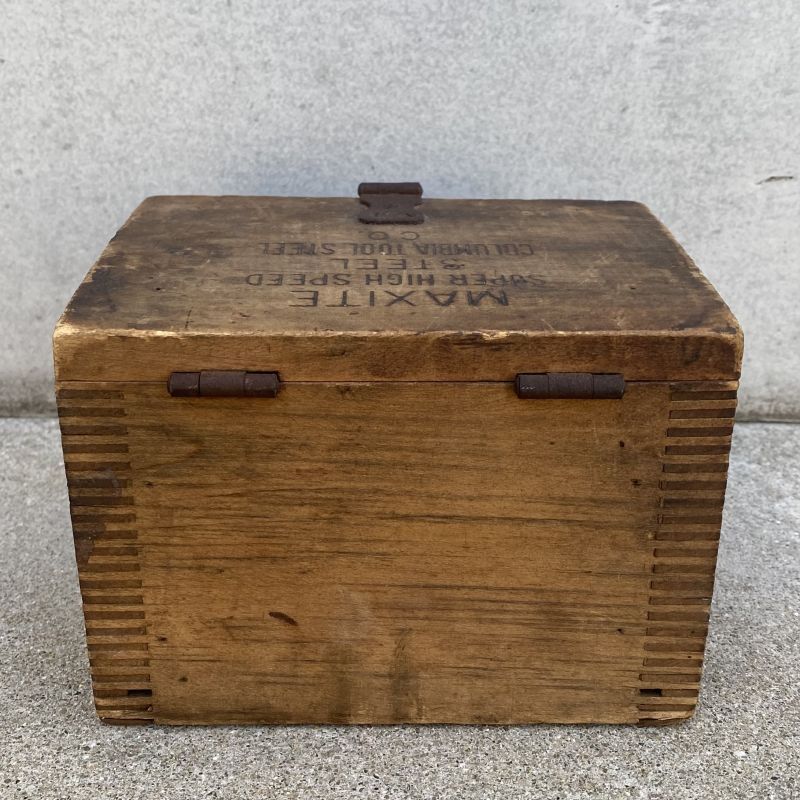 VINTAGE ANTIQUE COLUMBIA TOOL STEEL CO. WOODEN BOX ヴィンテージ