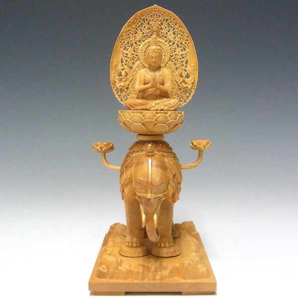 掛軸 国宝 普賢菩薩像 木箱 工芸印刷 賢美閣 仏事 仏画 仏像 1-1-3