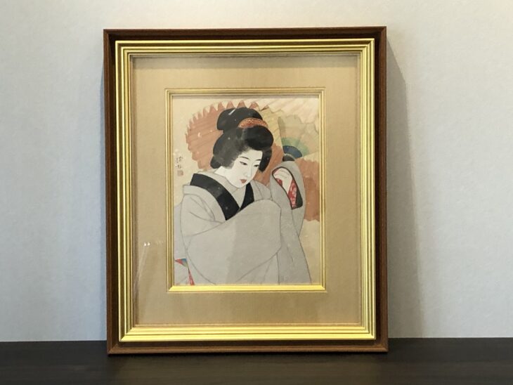 伊東 深水 作 『初雪』 ｜骨董品買取 緑和堂