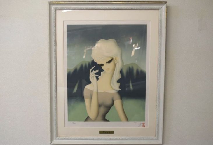 東郷青児 作 リトグラフ『青い山』 ｜骨董品買取 緑和堂