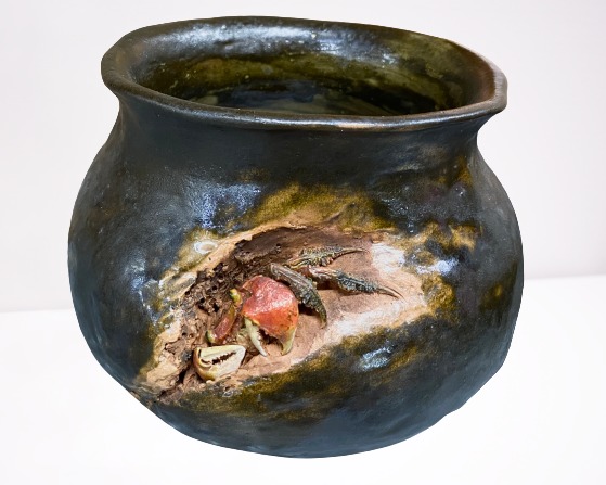 佐々木二六作 『蟹彫刻建水』を京都市は右京区より ｜骨董品買取 緑和堂