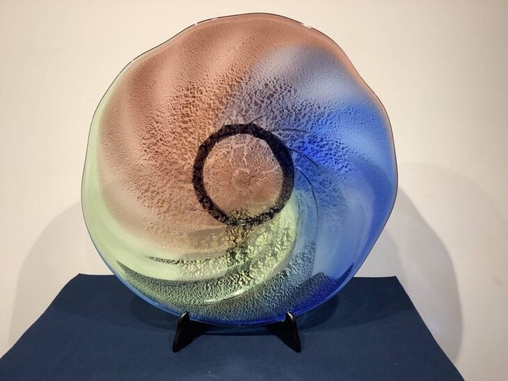 ガラス製ボウル 稲嶺盛吉作 琉球ガラス 稲嶺盛吉 泡ガラス 皿 琉球