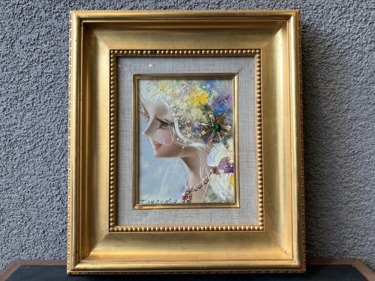 油彩画 洋画 (油絵額縁付きで納品対応可) F4号 「オンフルール」 羽沢 清水