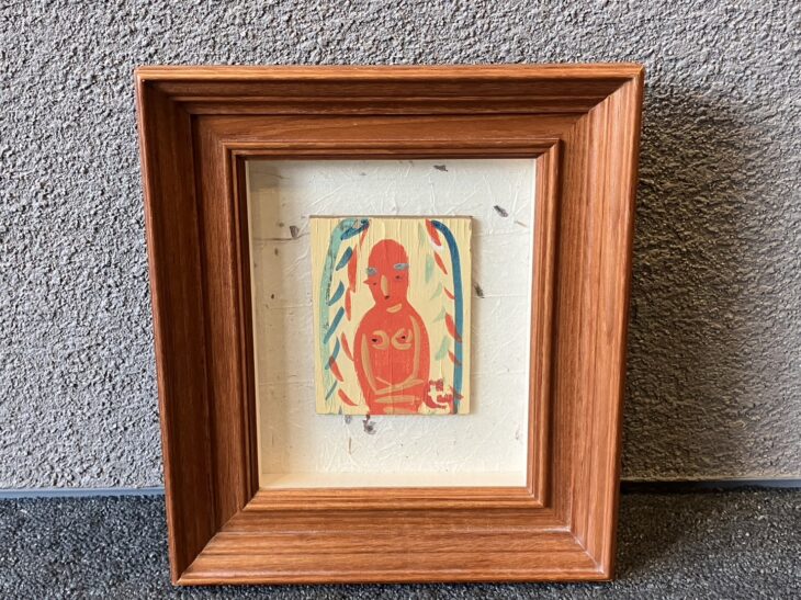 芹沢銈介 型染板絵 『人物図』 ｜骨董品買取 緑和堂