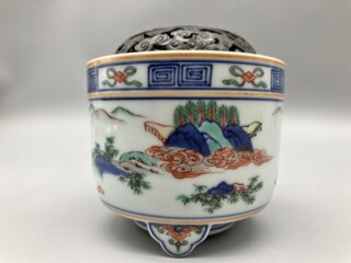 三浦竹泉 作『赤絵香炉』 ｜骨董品買取 緑和堂