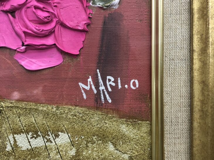 折橋真理子 作『ばら』 ｜骨董品買取 緑和堂