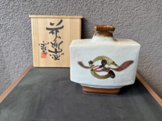 河井寛次郎 真作 双花文陶筥 鑑定済み 共箱 極美品 河井寛次郎 真作 双