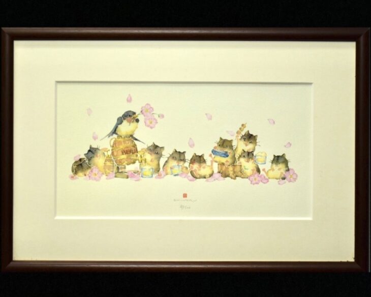 北田稔 『春のほほ』 ジクレー ｜骨董品買取 緑和堂