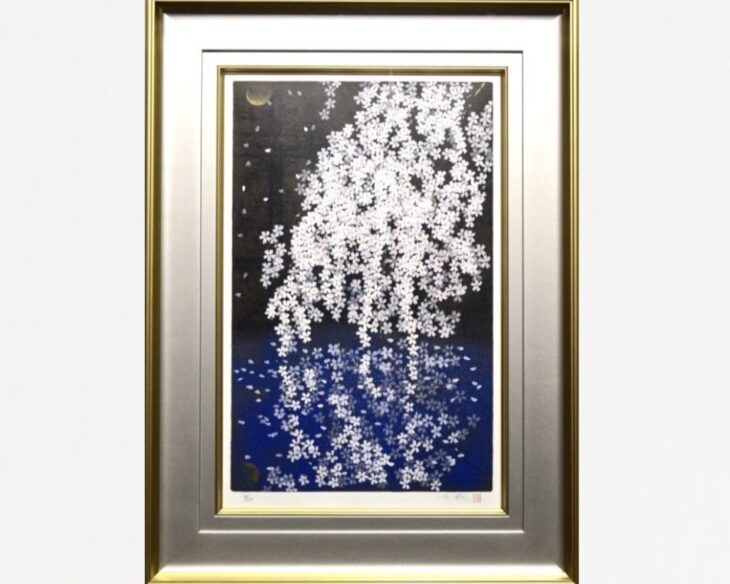 中島千波 『桜花春映』 ｜骨董品買取 緑和堂