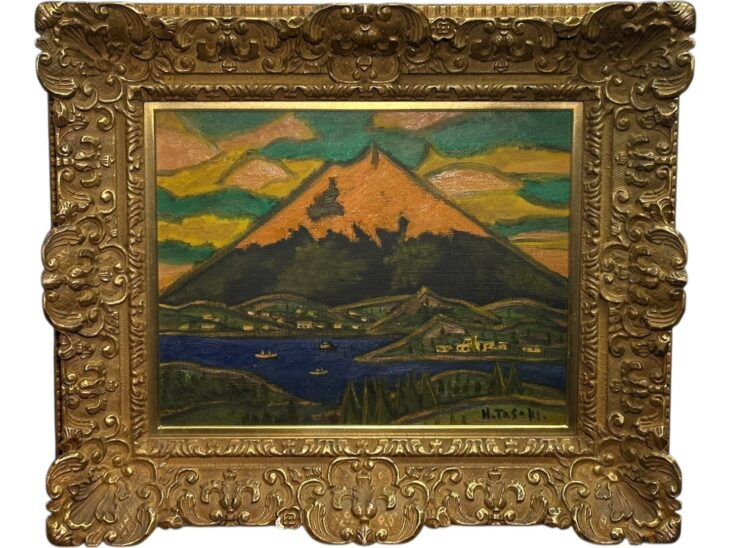 田崎広助 『箱根朱富士』 ｜骨董品買取 緑和堂