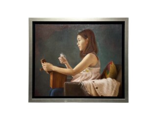 松任谷 國子作 『やすらかな時間 油絵』 ｜骨董品買取 緑和堂