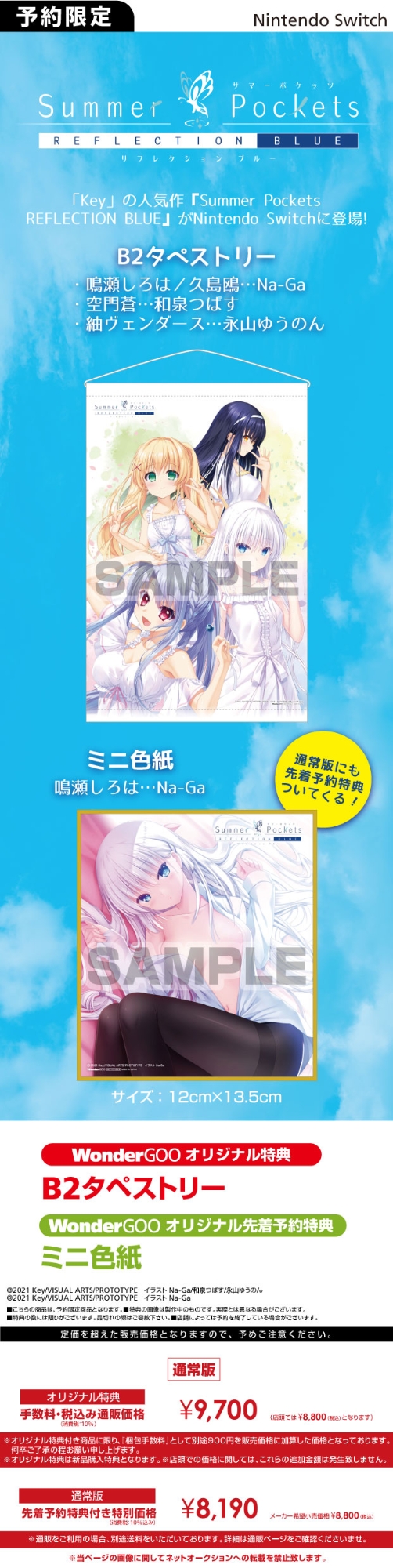 Nintendo Switch Summer Pockets REFLECTION BLUE【オリ特】B2