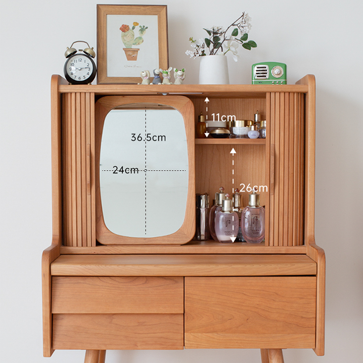 ドレッサー 化粧台 メイク台 卓上ミラー付き 大容量収納 おしゃれ
