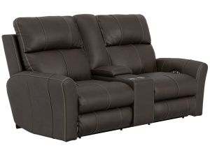 Fredda Anthracite Leather Zero Gravity Dual Power Reclining Sofa