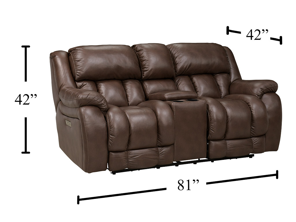 Drifter Mocha Zero Gravity Triple Power Reclining Console Loveseat