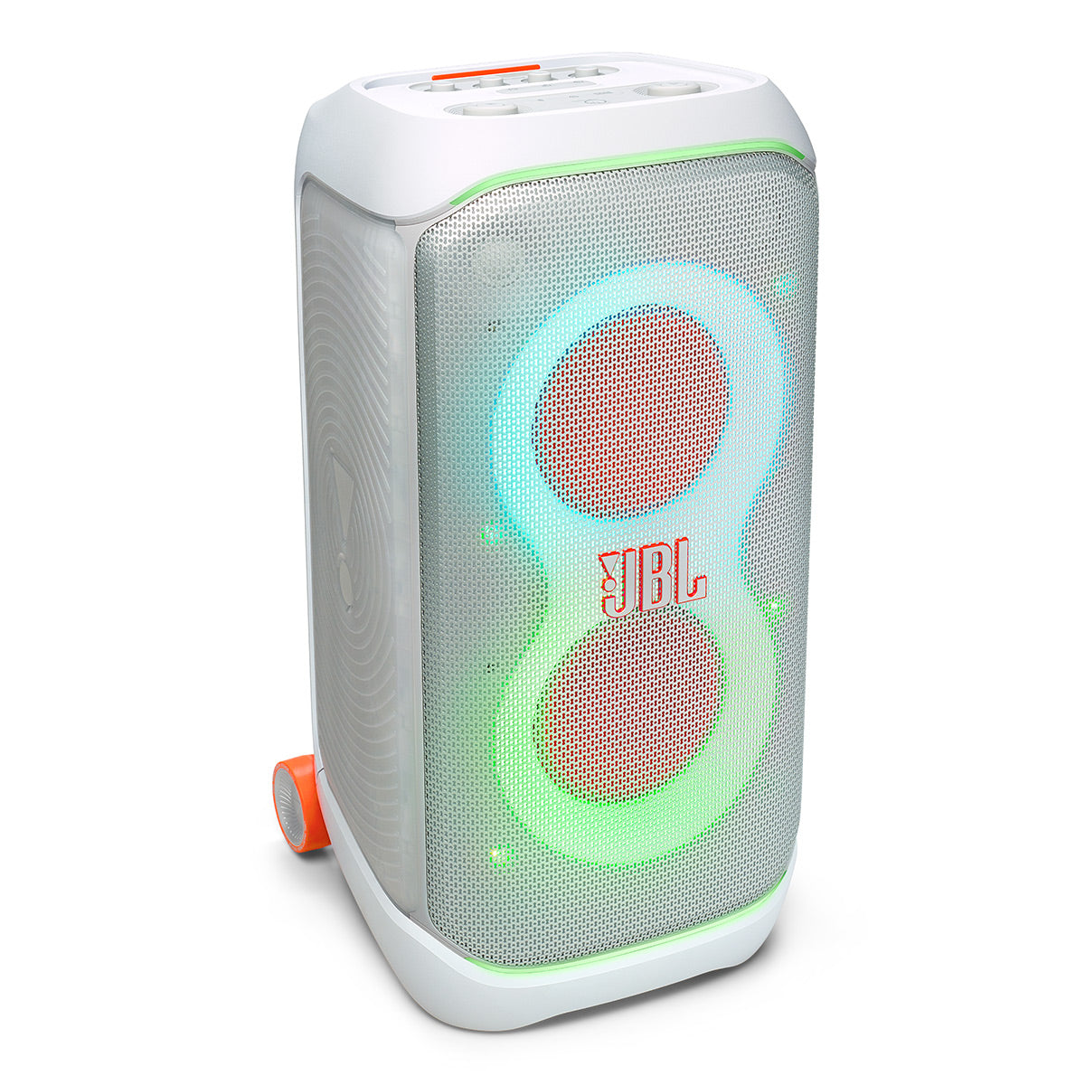 JBL PartyBox Stage 320 Portable Party Speaker with Wheels (White