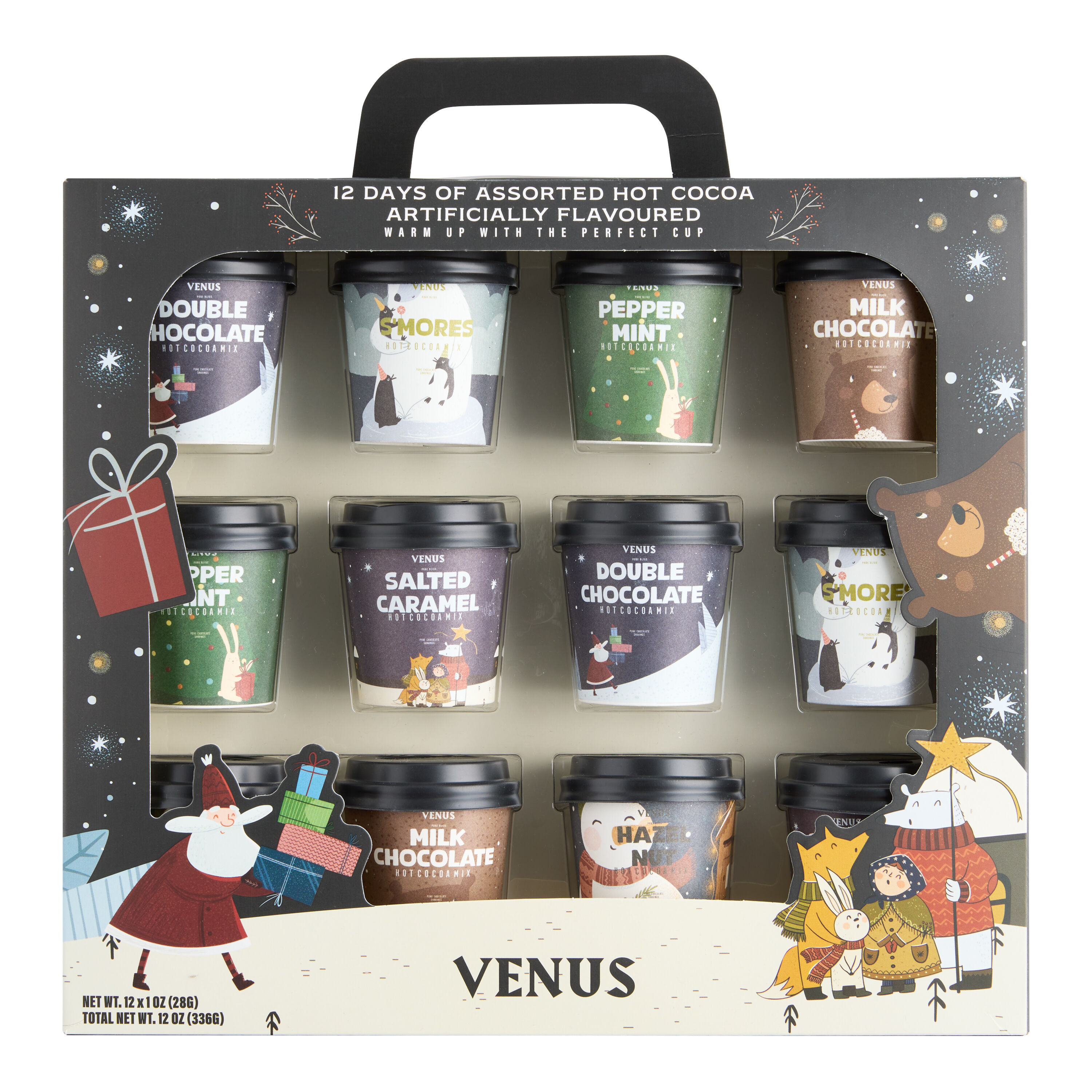 12 Days of Assorted Hot Cocoa Mix Travel Cups - World Market