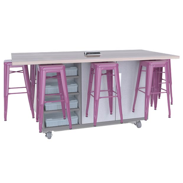 The Ed 8 Makerspace Table w/8 Magnetic Stools by CEF | Worthington